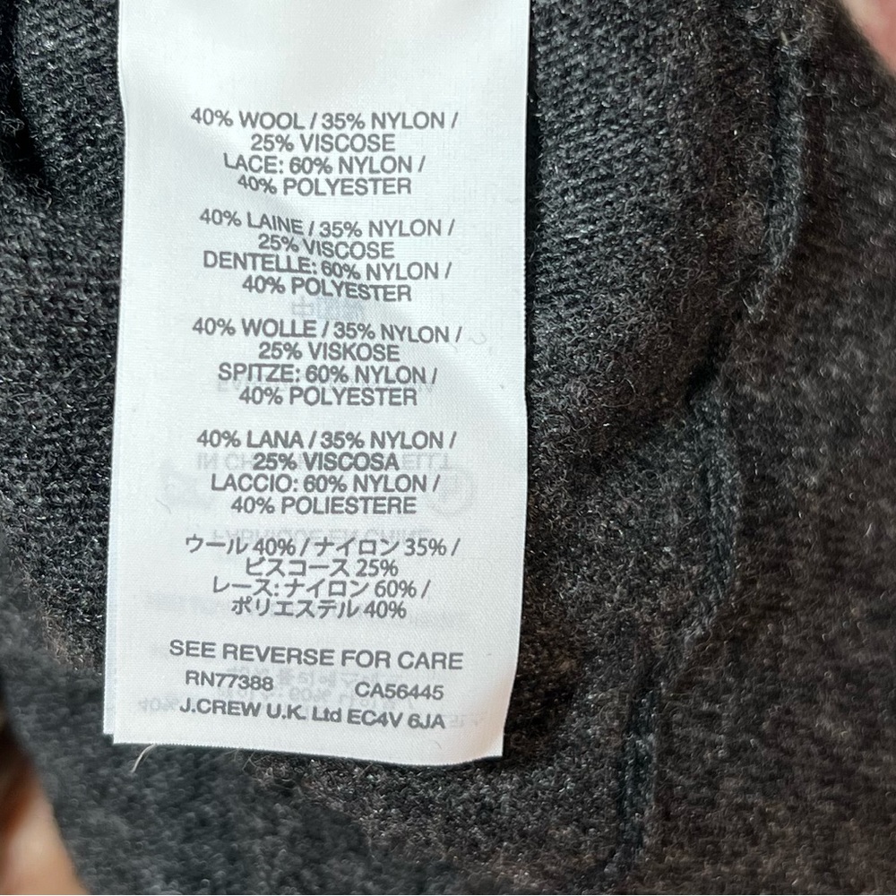 J. Crew Crewneck Lace Sweater Gray Wool Blend S - Picture 4 of 7